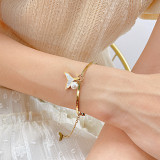 Stainless Steel Shell Human Fish Tail Pearl Bracelet