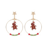 Christmas Gingerbread Man Pendant Earrings