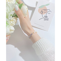 Stainless steel zircon pearl bracelet