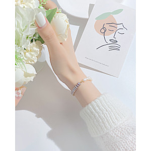 Stainless steel zircon pearl bracelet