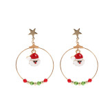 Christmas Santa Claus Gift Dropping Oil Earrings