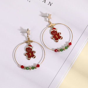 Christmas Gingerbread Man Pendant Earrings