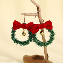 Christmas wreath bell earrings