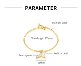 Stainless Steel Shell Human Fish Tail Pearl Bracelet