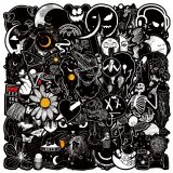 50 personalized black and white graffiti stickers speaker motorcycle helmet skateboard phone case tablet computer decoration waterproof sticker