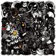 50 personalized black and white graffiti stickers speaker motorcycle helmet skateboard phone case tablet computer decoration waterproof sticker