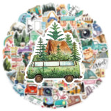50 outdoor travel graffiti stickers luggage storage box water cup waterproof flat guitar PVC stickers waterproof stickers