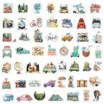 50 outdoor travel graffiti stickers luggage storage box water cup waterproof flat guitar PVC stickers waterproof stickers