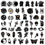 50 personalized black and white graffiti stickers speaker motorcycle helmet skateboard phone case tablet computer decoration waterproof sticker