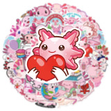 50 Cute Salamander Hexaceratops Graffiti Stickers Birthday Party Water Cup Travel Case Skateboard Waterproof Stickers