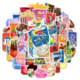 50 pieces of snack packaging graffiti stickers can be decorated with luggage, guitar, notebook, and dining box DIY waterproof stickers