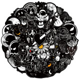 50 personalized black and white graffiti stickers speaker motorcycle helmet skateboard phone case tablet computer decoration waterproof sticker