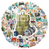 50 outdoor travel graffiti stickers luggage storage box water cup waterproof flat guitar PVC stickers waterproof stickers