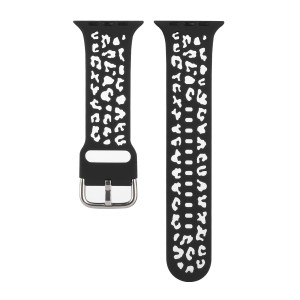 38/40/41mm Suitable for Apple Watch Strap iwatch Hollow Silicone Strap Apple Watch Leopard Pattern Strap (excluding dial)