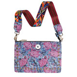 Sunflower Emerald Classic Pattern PU Triple Use Crossbody Bag fit 20MM Snaps button jewelry wholesale