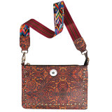 Sunflower Emerald Classic Pattern PU Triple Use Crossbody Bag fit 20MM Snaps button jewelry wholesale
