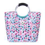 Printed diving material insulation bag, picnic bag, portable travel basket, waterproof, portable thickened ice pack fit 20MM Snaps button jewelry wholesale