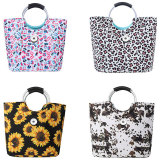 Printed diving material insulation bag, picnic bag, portable travel basket, waterproof, portable thickened ice pack fit 20MM Snaps button jewelry wholesale