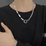 Stainless steel irregular splicing necklace