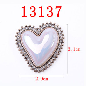 20MM love  rhinestone pearl snap button charms