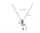Stainless Steel Starlight Ring Pendant Cross Necklace