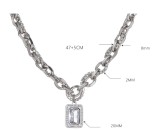 Stainless steel zircon necklace