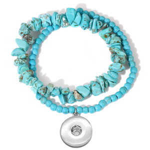 Natural Stone Irregular Crushed Stone Elastic Bracelet fit 20MM  Snaps button jewelry wholesale