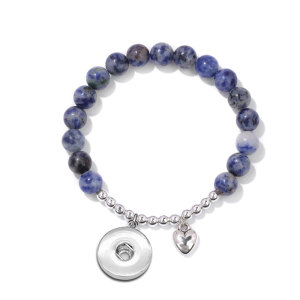 Natural Stone Elastic Bracelet fit 20MM  Snaps button jewelry wholesale