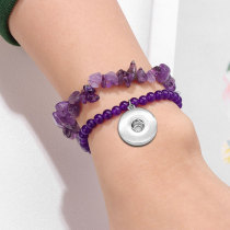 Natural Stone Irregular Crushed Stone Elastic Bracelet fit 20MM  Snaps button jewelry wholesale