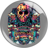 20MM Halloween movie Print glass snap button charms