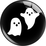 20MM  Halloween Ghost  Print glass snap button charms