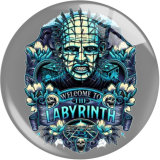 20MM Halloween movie Print glass snap button charms