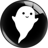 20MM  Halloween Ghost  Print glass snap button charms