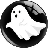 20MM  Halloween Ghost  Print glass snap button charms