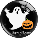 20MM Halloween Ghost Cat Pumpkin Print glass snap button charms