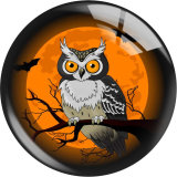 20MM Halloween Ghost Cat Pumpkin Print glass snap button charms