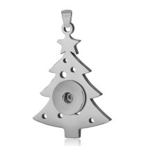 （Delivery time of 7 days）2 styles Stainless steel Christmas Tree Halloween Spider Web Pendant fit 20MM Snaps button jewelry wholesale