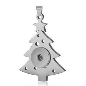 （Delivery time of 7 days）2 styles Stainless steel Christmas Tree Halloween Spider Web Pendant fit 20MM Snaps button jewelry wholesale
