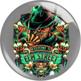 20MM Halloween movie Print glass snap button charms