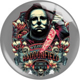 20MM Halloween movie Print glass snap button charms
