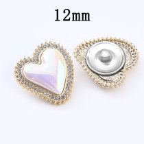 12MM love  Metal   Resin snap button charms
