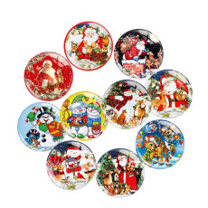 20MM Christmas Print glass snap button charms