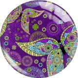 20MM design Print glass snap button charms