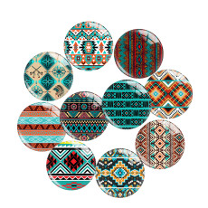 20MM design Print glass snap button charms