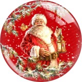 20MM Christmas Print glass snap button charms