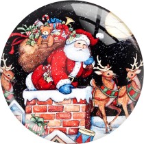 20MM Christmas Print glass snap button charms
