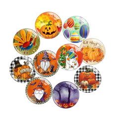20MM Halloween Print glass snap button charms
