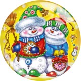 20MM Christmas Print glass snap button charms