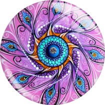 20MM design Print glass snap button charms