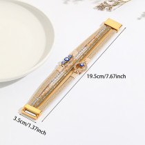 Bohemian Bracelet Handwoven Eyes Leather Alloy Magnetic Buckle Bracelet